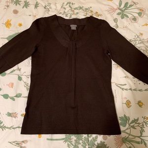 EUC Brown Ann Taylor Silk-blend Top